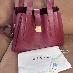 Radley London Sloane Street Burgundy Leather Tote Bag